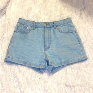denim mom shorts
